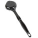 A black plastic Vollrath Spoodle with a black handle.