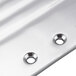 A stainless steel Avantco regulator plate with two holes and screws.