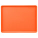 An orange rectangular tray with a white border.