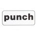 A white label with black text reading "Punch" and a black letter "n" on a white background.