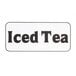 A white label with black text that says "Iced Tea" for a beverage dispenser.