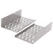 A pair of metal trays with wavy lines.