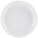 A CAC Super Bright White porcelain salad bowl with a white rim.