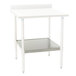 A white Eagle Group adjustable work table with a galvanized undershelf.