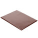 A brown leather folder with a rectangular panel on a white background.