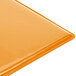 A white Hamilton Mandarin menu board with orange trim and corners.