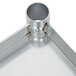 A stainless steel metal undershelf with adjustable metal corners.