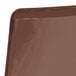 A close-up of a chocolate brown heat-sealed menu board.