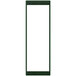 A rectangular green Menu Solutions menu board with white screen areas.