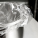 A plastic bag on a silver surface.