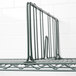 A Metro smoked glass wire shelf divider on a Metro wire shelf.