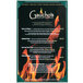A green Menu Solutions menu board with a fire design on it.