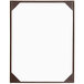 A brown rectangular menu board with white inserts.