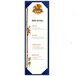 Menu Solutions Kearny Series blue menu board with tree branch design and price list.