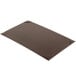 A brown rectangular Menu Solutions Kearny menu board with corner protectors.