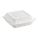 EcoChoice 9" x 9" x 3" Compostable Sugarcane / Bagasse 1 Compartment Take-Out Box - 200/Case