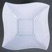 A white square Fineline Wavetrends plastic bowl with a wavy edge.