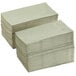 A stack of sage green Choice 2-ply paper dinner napkins.