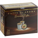 A white box of Caffe de Aroma Copen Legend coffee single serve cups with brown and white labels.