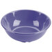 A purple melamine bowl with a white interior.