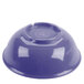 A purple Thunder Group melamine bowl with a logo on it.