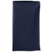 A folded navy blue Intedge cloth napkin.