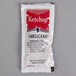 An Americana ketchup packet on a white background.