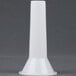 A white plastic cylindrical sausage stuffer tube with a white cap.