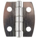 A stainless steel Paragon hinge set with four holes.