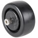 A black plastic Paragon wheel with a silver metal screw.