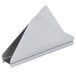 A Tablecraft stainless steel napkin holder with a white background.