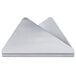 A Tablecraft stainless steel napkin holder with a triangle-shaped corner.
