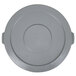 A gray plastic lid with a round top and a handle.