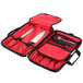 A red Mercer Culinary KnifePack Plus bag with two knives inside.