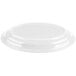 A white oval china platter with a white rim.