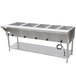 A stainless steel Advance Tabco electric steam table with undershelf.