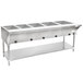 An Advance Tabco stainless steel hot food table with open wells on a counter.