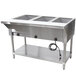 An Advance Tabco stainless steel electric hot food table with three sealed wells.