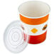 A Choice paper soup cup with a vented plastic lid.