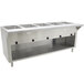 An Advance Tabco stainless steel electric hot food table with enclosed base holding five pans.
