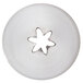 A white circular plastic piece with a closed star cutout.