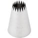 An Ateco 869 French star piping tip, a silver cone shaped cake decorating nozzle with a star shaped design.