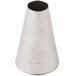 A silver cone-shaped metal Ateco 806 Plain Piping Tip.