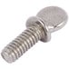 A close-up of a silver Vollrath thumb screw.