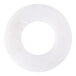 A white nylon washer with a hole in the center.