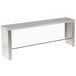 An Advance Tabco stainless steel serving shelf with a sneeze guard.