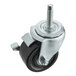 A Beverage-Air swivel stem caster with a metal and black wheel and a bolt.
