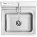 A stainless steel Regency wall mounted hand sink with a T&S hands-free automatic faucet.