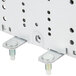 A white metal Solwave 180PE01 magnetron bracket with two screws.