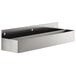 A silver stainless steel Advance Tabco double tier speed rail shelf with holes.